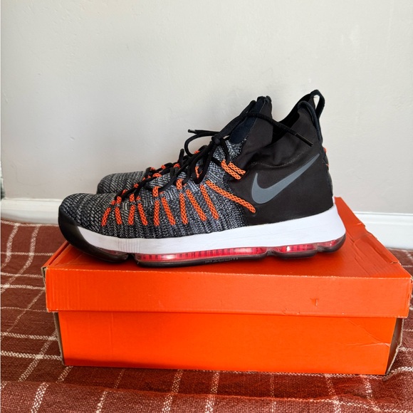 KD 9 Elite 'Dark Grey Hyper Orange SIZE 12 MENS Nike KD basketball shoes - Picture 2 of 6